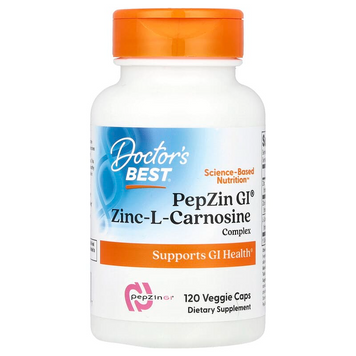Doctor's Best, PepZin GI, комплекс цинк-L-карнозина, 120 вегетаріанських капсул (DRB-00136), фото