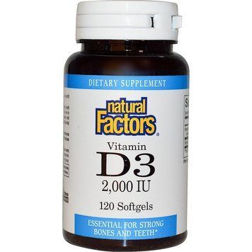 Витамин Д3, Vitamin D3, Natural Factors, 2000 МЕ, 120 капсул (NFS-01053), фото