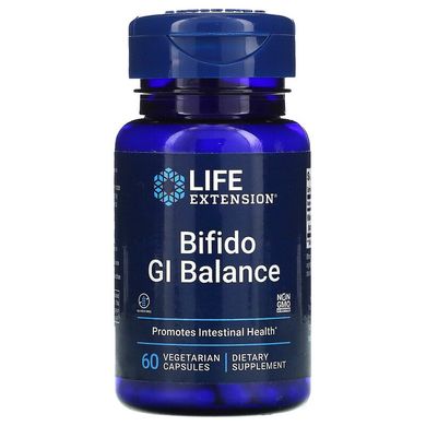 Life Extension, Bifido GI Balance, добавка для підтримки шлунково-кишкового тракту, 60 вегетаріанських капсул (LEX-16226), фото