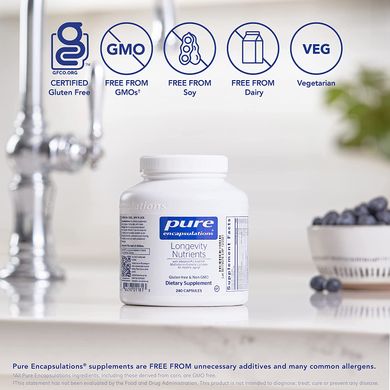 Pure Encapsulations, Longevity Nutrients, Поживні речовини для довголіття, 240 капсул (PE-01181), фото