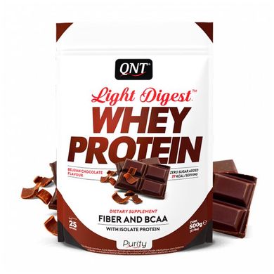 QNT, Протеїн Light Digest Whey Protein, бельгійський шоколад, 500 г (QNT-40777), фото