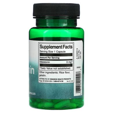 Swanson, Мелатонин, 3 мг, 120 капсул (SWV-01502), фото