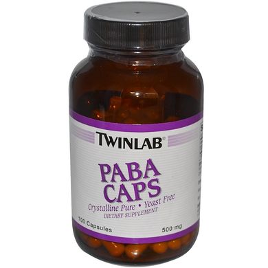 ПАБК (пара-амінобензойна кислота), Вітамін В10, Twinlab, 100, (TWL-00637), фото