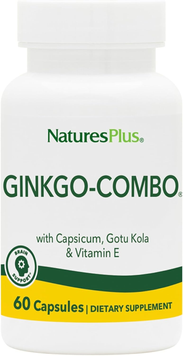 Nature's Plus, Гинкго билоба комбо комплекс, 60 вегетарианских капсул (NAP-01091), фото