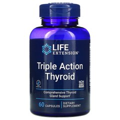 Life Extension, Triple Action Thyroid, комплекс для здоровья щитовидной железы тройного действия, 60 капсул (LEX-20036), фото