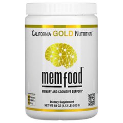 California Gold Nutrition, MEM Food, для підтримки пам'яті та когнітивних функцій, 510 г (CGN-01886), фото