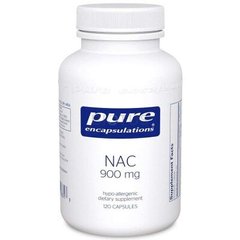 NAC (N-ацетилцистеин) 900 мг, NAC (n-acetyl-l-cysteine) 900 mg, Pure Encapsulations, 120 капсул (PE-00331), фото