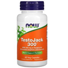 Now Foods, TestoJack 300, 300 мг, 60 вегетарианских капсул (NOW-02202), фото