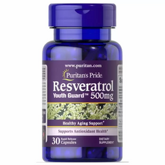 Ресвератрол, Resveratrol, Puritans Pride, 500 мг, 30 капсул (PTP-31042), фото