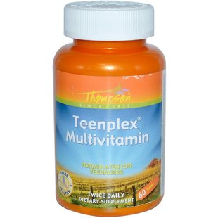 Мультивітаміни для підлітків, Teenplex Multivitamin, Thompson, 60 таблеток (THO-19245), фото