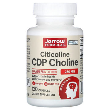 Jarrow Formulas, Citicoline, CDP Choline, цитиколін, 250 мг, 120 капсул (JRW-18014), фото