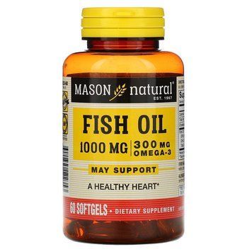 Mason Natural, риб'ячий жир, 1000 мг, 60 капсул (MAV-12235), фото