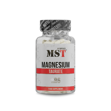 MST, Magnesium Taurate + Vitamin B6, магний таурат + витамин B6, 60 капсул (MST-16469), фото