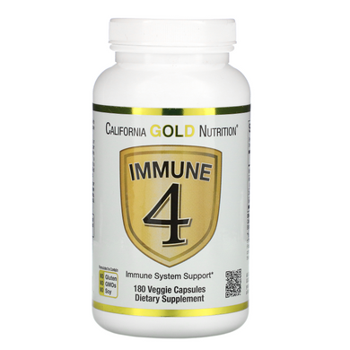 California Gold Nutrition, Immune 4, засіб для зміцнення імунітету, 180 вегетаріанських капсул (CGN-01856), фото
