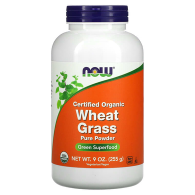 NOW Foods, сертифіковані органічні паростки пшениці, чистий порошок, 255 г (NOW-02710), фото