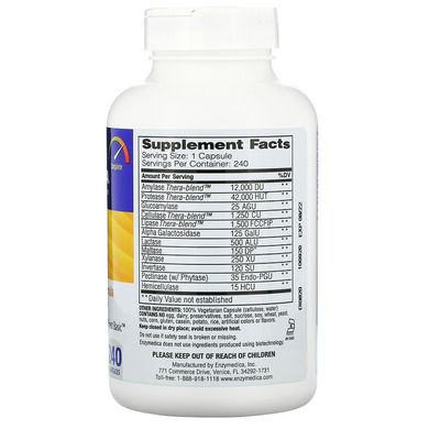 Enzymedica, Digest, полная формула ферментов, 240 капсул (ENZ-98115), фото