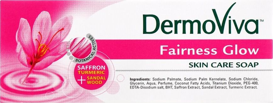 Мило, що відбілює, DermoViva Fairness Glow Skin Soap, Dabur, 75 г (DBR-70007), фото