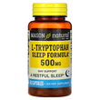 L-триптофан 500 мг, Формула для сна, L-Tryptophan Sleep Formula, Mason Natural, 60 капсул (MAV-14935)