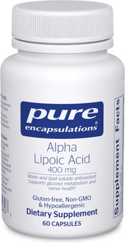 Pure Encapsulations, Alpha Lipoic Acid, Альфа-ліпоєва кислота, 400 мг, 60 капсул (PE-00474), фото