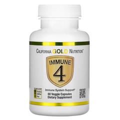 California Gold Nutrition, Immune 4, засіб для зміцнення імунітету, 60 вегетаріанських капсул (CGN-01842), фото