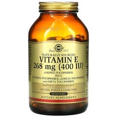 Solgar, Витамин Е природного происхождения, 268 мг (400 МЕ), 250 мягких желатиновых капсул (SOL-03542), фото