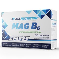 Allnutritition, MAG B6, Магній + B6, 30 капсул (ALL-70920), фото