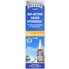 Sovereign Silver, Bio-Active Silver Hydrosol, підтримка імунітету, вертикальний спрей, 10 част./млн, 59 мл (SSV-23234), фото