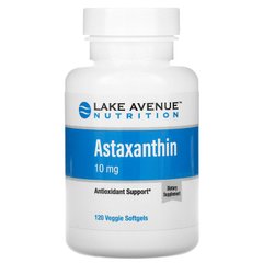 Lake Avenue Nutrition, астаксантин, 10 мг, 120 вегетарианских капсул (LKN-01540), фото