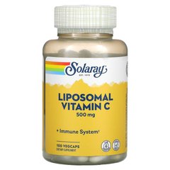 Вітамін С ліпосомальний, Liposomal Vitamin C, Solaray, 500 мг, 100 вегетаріанських капсул (SOR-57419), фото