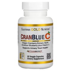 California Gold Nutrition, CranBlueC, журавлина та чорниця з вітаміном C, 60 рослинних капсул (CGN-01239), фото
