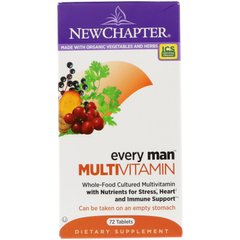 New Chapter, улучшенный мультивитаминный комплекс для мужчин, 72 вегетарианские таблетки (NCR-00323), фото