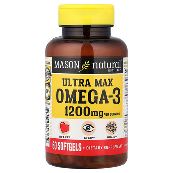 Mason Natural, Ultra Max Omega3, 600 мг, 60 капсул, фото