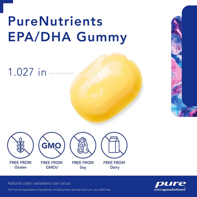 Pure Encapsulations, PureNutrients EPA/DHA Gummy, Рыбий жир ЭПК/ДГК, лимонно-лаймовый вкус, 36 жевательных таблеток (PE-02180), фото
