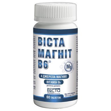 Магній + вітамін В6 Віста Магніт В6 - 60 таблеток, фото