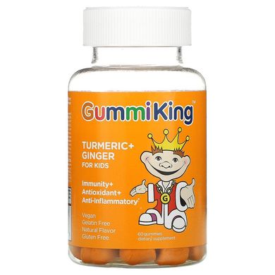 GummiKing, Turmeric + Ginger For Kids, Immunity + Antioxidant + Anti-Inflammatory, Mango Falvor, 60 жувальних цукерок (GUM-00144), фото