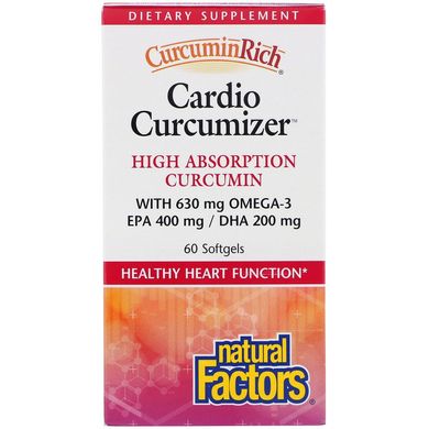 Куркумін для серцево-судинної системи, CurcuminRich, Natural Factors, 60 капсул (NFS-04556), фото