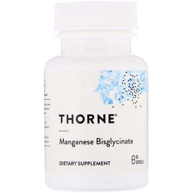 Thorne Research, бісглицинат марганцю, 15 мг, 60 капсул (THR-00373), фото
