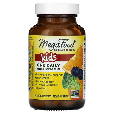 MegaFood, Kids One Daily, витамины для детей, 60 таблеток (MGF-10180), фото