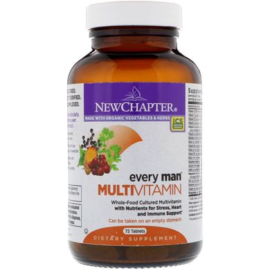 New Chapter, покращений мультивітамінний комплекс для чоловіків, 48 вегетаріанських таблеток (NCR-00322), фото