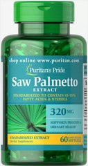 Со Пальметто, Saw Palmetto, Puritan's Pride, стандартизированный экстракт, 320 мг, 60 гелевых капсул (PTP-10293), фото