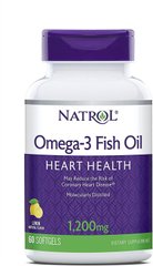 Риб'ячий жир Омега-3, Omega-3 30%, Natrol, 1200 мг, 60 капсул (NTL-04409), фото