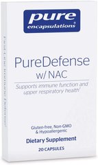 Підтримка імунітету і здоров'я дихальних шляхів, PureDefense with NAC, Pure Encapsulations, 20 капсул (PE-01722), фото