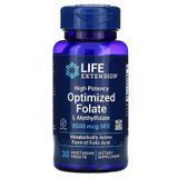Life Extension LEX-19133 Life Extension, 5-MTHF, оптимизированный высокоэффективный фолат, 8500 мкг пищевого фолатного эквивалента, 30 вегетарианских таблеток (LEX-19133)