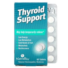 NatraBio, Добавка для підтримки щитовидної залози, 60 таблеток (NBB-00260), фото