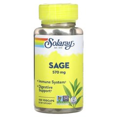 Шалфей, Sage, Solaray, органик, 285 мг, 100 капсул (SOR-38170), фото