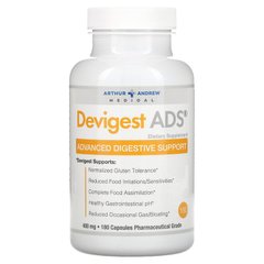 Arthur Andrew Medical, Devigest ADS, усовершенствованное средство для поддержки пищеварения, 400 мг, 180 капсул (AAM-00128), фото