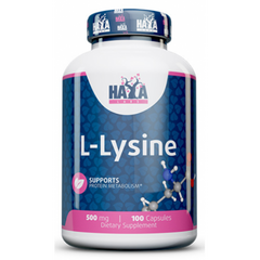 Haya Labs, L-лізин, 500 мг, 100 капсул (820215), фото