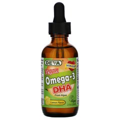 Deva, веганські кислоти Omega-3 ДГК, з лимонним смаком, 60 мл (DEV-00028), фото