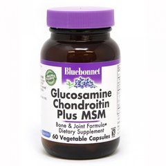 Глюкозамин & Хондроитин & МСМ, Bluebonnet Nutrition, 60 растительных капсул (BLB-01117), фото