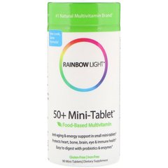 Rainbow Light, 50+ Mini Tablet, мультивитамины на основе пищевых продуктов, 90 мини-таблеток (RLT-11342), фото